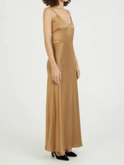 Maxikleid aus Seide 'Chloé x Atelier Jolie' Safari Khaki