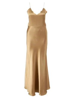 Maxikleid aus Seide 'Chloé x Atelier Jolie' Safari Khaki