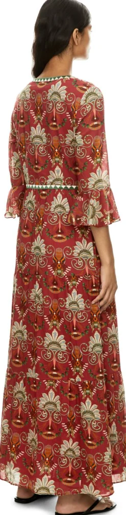 Maxikleid 'Bella' mit River Valley-Print Rot