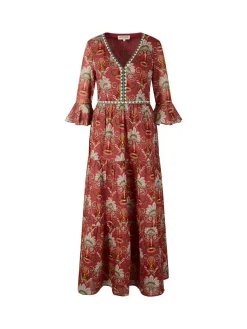 Maxikleid 'Bella' mit River Valley-Print Rot