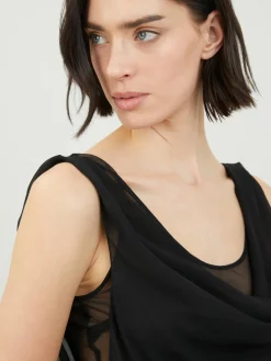 Maxikleid 'Draped Cowl' Schwarz