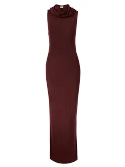 Maxikleid mit Kapuze Rot