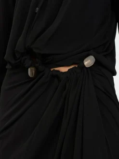 Maxikleid mit Stein-Details 'Odessa' Schwarz