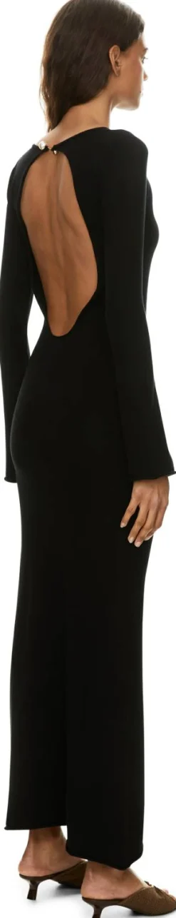Maxikleid 'Olivia' mit tiefem Rückenausschnitt Schwarz