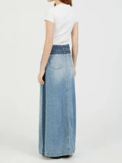 Maxirock aus Denim Blau