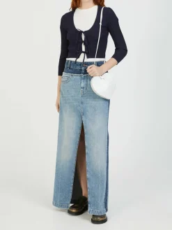 Maxirock aus Denim Blau