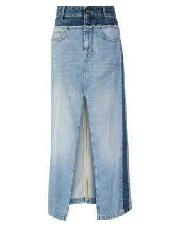 Maxirock aus Denim Blau