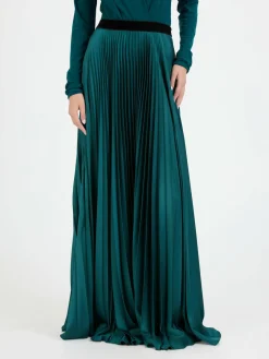 Maxirock aus Voile Satin Cypress Green