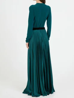Maxirock aus Voile Satin Cypress Green