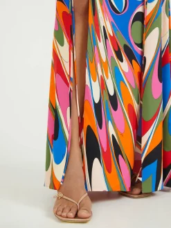 Maxirock mit Onde-Print Multi