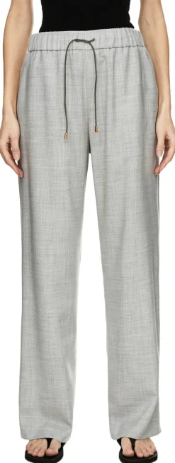 Melierte Cashmere-Hose Grau