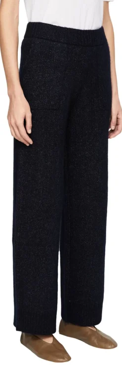 Melierte Cashmere-Seidenhose 'Evania' Navy