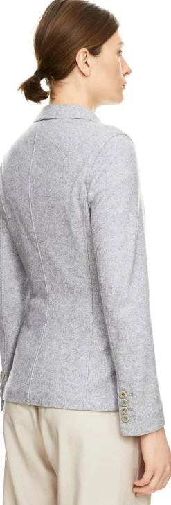 Melierter Cashmere-Seidenblazer 'Single' in Grau
