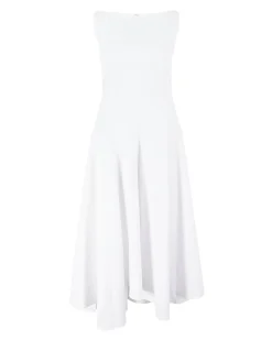 Midikleid aus Cotton Waffle Piqué Weiß
