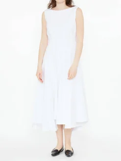 Midikleid aus Cotton Waffle Piqué Weiß