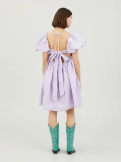 Midikleid aus Matelassé 'Susanna' Flieder