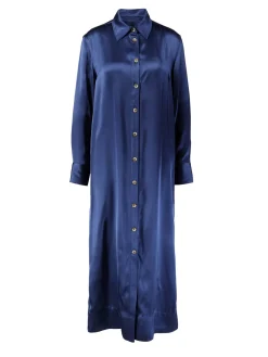 Midikleid aus Satin Blau