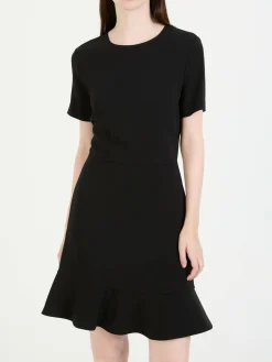 Midikleid aus waldfreundlicher Viskose Schwarz
