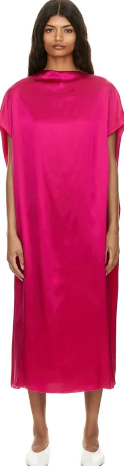Midikleid 'Diria' aus Seidensatin Pink