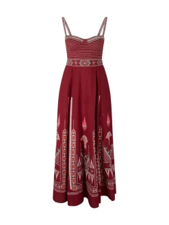 Midikleid 'Elida' mit Ballerina-Stickerei Rot