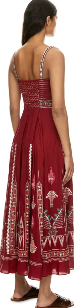 Midikleid 'Elida' mit Ballerina-Stickerei Rot