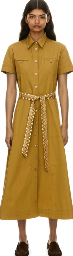 Midikleid 'Giselle Mojave' mit Gürtel Olivgrün