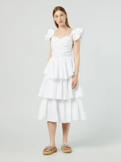 Midikleid 'Kukka' Weiß