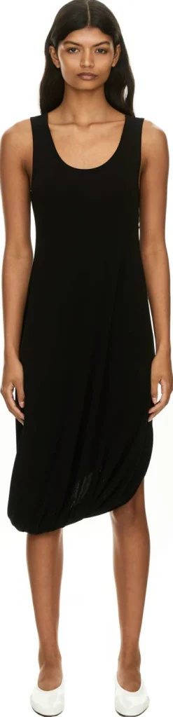 Midikleid mit Doppel-L Stickerei Schwarz