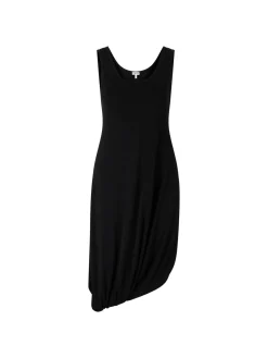 Midikleid mit Doppel-L Stickerei Schwarz