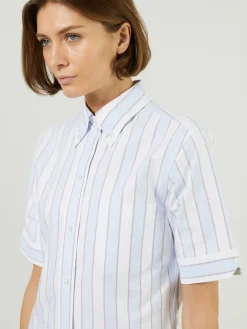 Midikleid mit Markisen-Streifen Blau