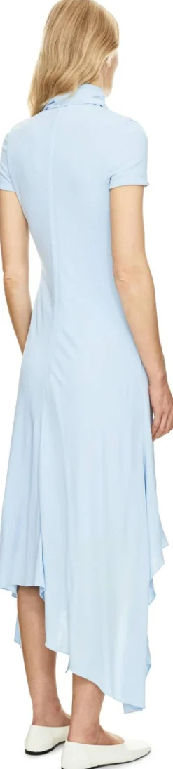 Midikleid mit Schal Hellblau