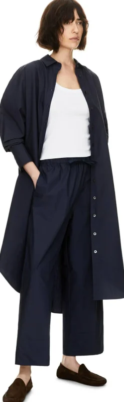 Midikleid 'The Poplin' Marineblau