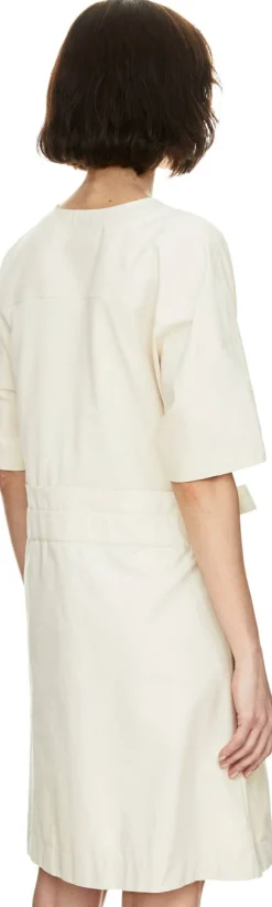 Minikleid aus Baumwolle mit Gürtel Crème
