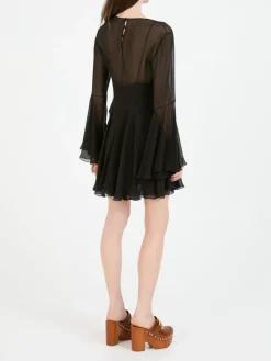 Minikleid aus Seide Schwarz
