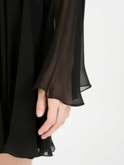 Minikleid aus Seide Schwarz