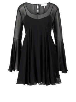 Minikleid aus Seide Schwarz
