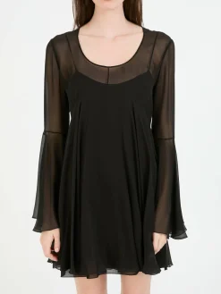 Minikleid aus Seide Schwarz
