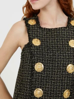 Minikleid aus Tweed Schwarz