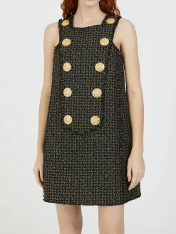 Minikleid aus Tweed Schwarz