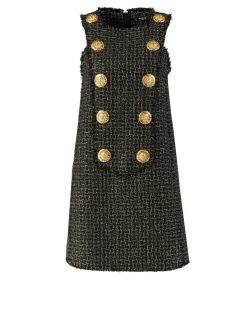 Minikleid aus Tweed Schwarz