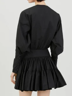 Minikleid mit ausgestelltem Rock Schwarz