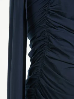 Minikleid mit Blumen-Applikation Marineblau