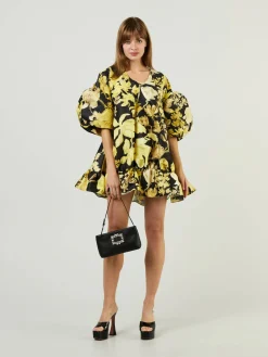 Minikleid mit Rüschen 'Gigi' Gelb/Schwarz