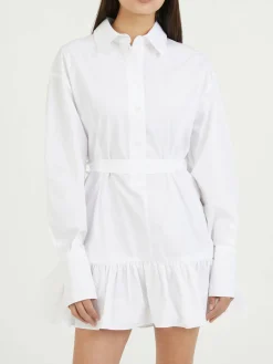 Minikleid mit Rüschen Weiß