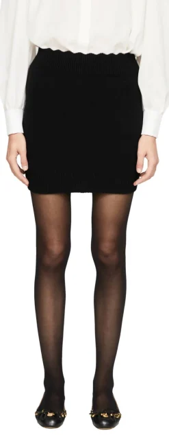 Minirock aus Schurwolle und Cashmere Schwarz