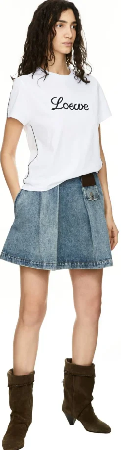 MInirock mit LOEWE Lederaufnäher Mittelblau