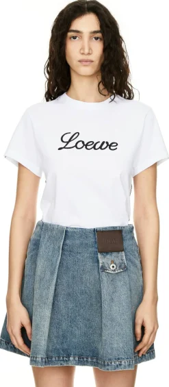 MInirock mit LOEWE Lederaufnäher Mittelblau