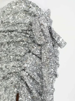 Minirock mit Pailletten Silber