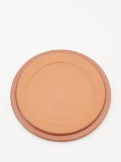 Mittelgroßer Kerzendeckel Keramik Braun
