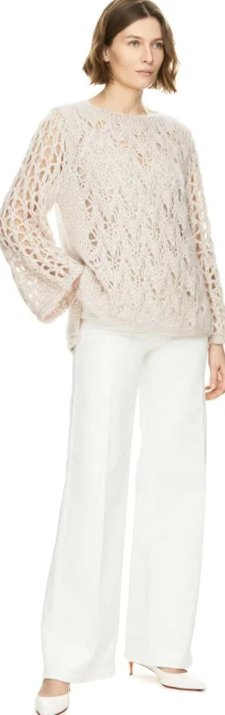 Mohair-Seidenpullover 'Lumeville' Puder